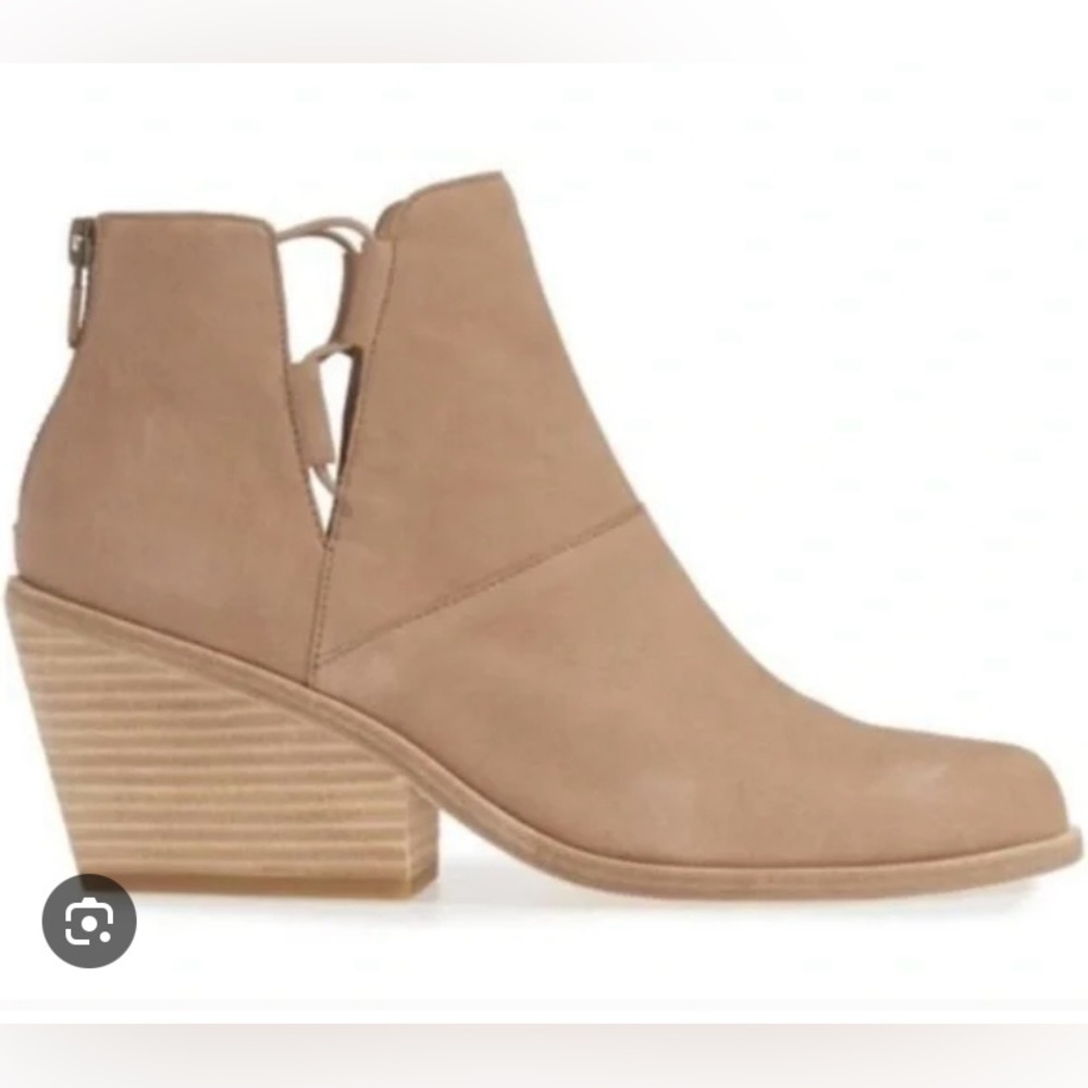 EILEEN FISHER VERO Cuoio Leather Ankle Boots Size 5.5 Block Heel | Great boot
